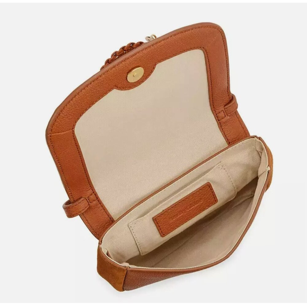 See by Chloé Hana Caramello Leather & Suede Saddle Crossbody Bag - Picture 5 of 16